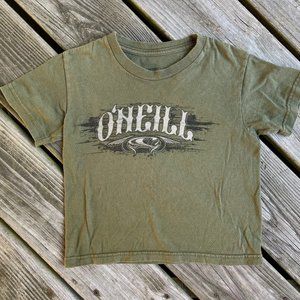 O'Neill army green short sleeved surfer t shirt - size small (4T)